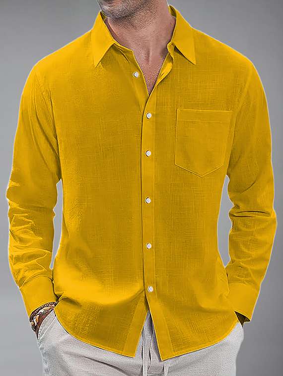 men solid long sleeve regular fit casual shirt - 22326858 -  Standard Image - 2