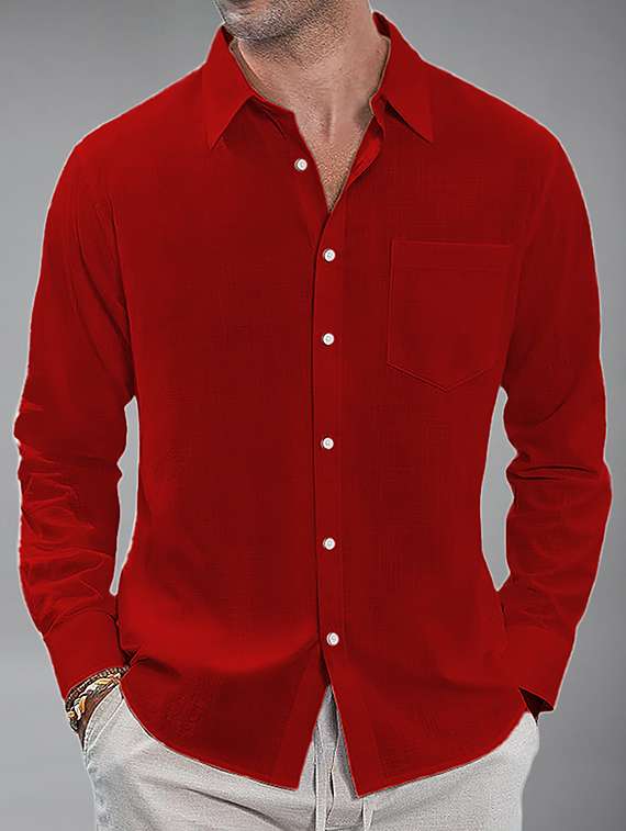 men solid long sleeve regular fit casual shirt - 22326863 -  Standard Image - 2