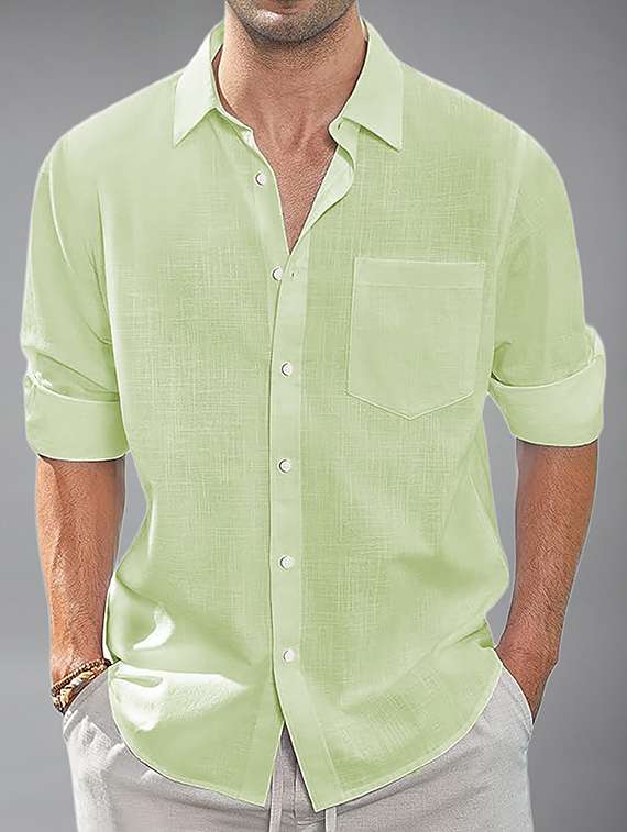 men solid long sleeve regular fit casual shirt - 22326875 -  Standard Image - 2