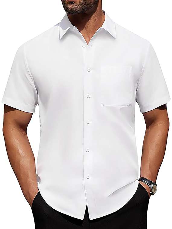 men solid short sleeve regular fit casual shirt - 22326899 -  Standard Image - 2