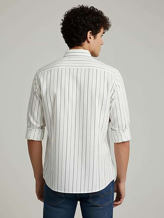 men striped long sleeve regular fit casual shirt - 22326945 -  Standard Image - 2