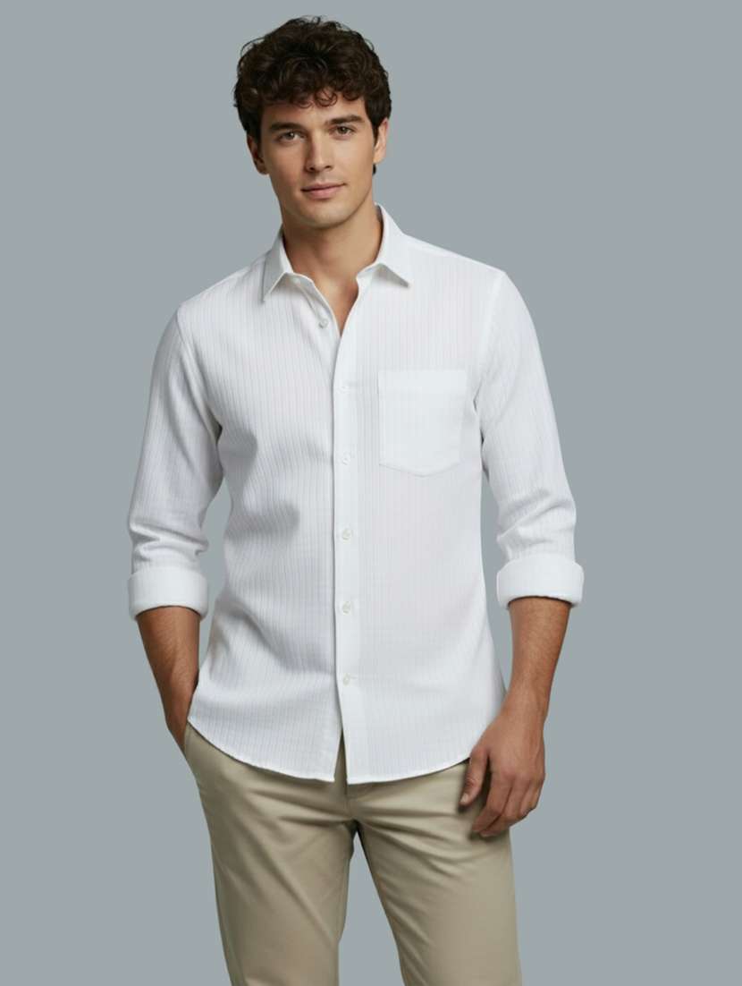 men striped long sleeve regular fit casual shirt - 22326947 -  Standard Image - 2