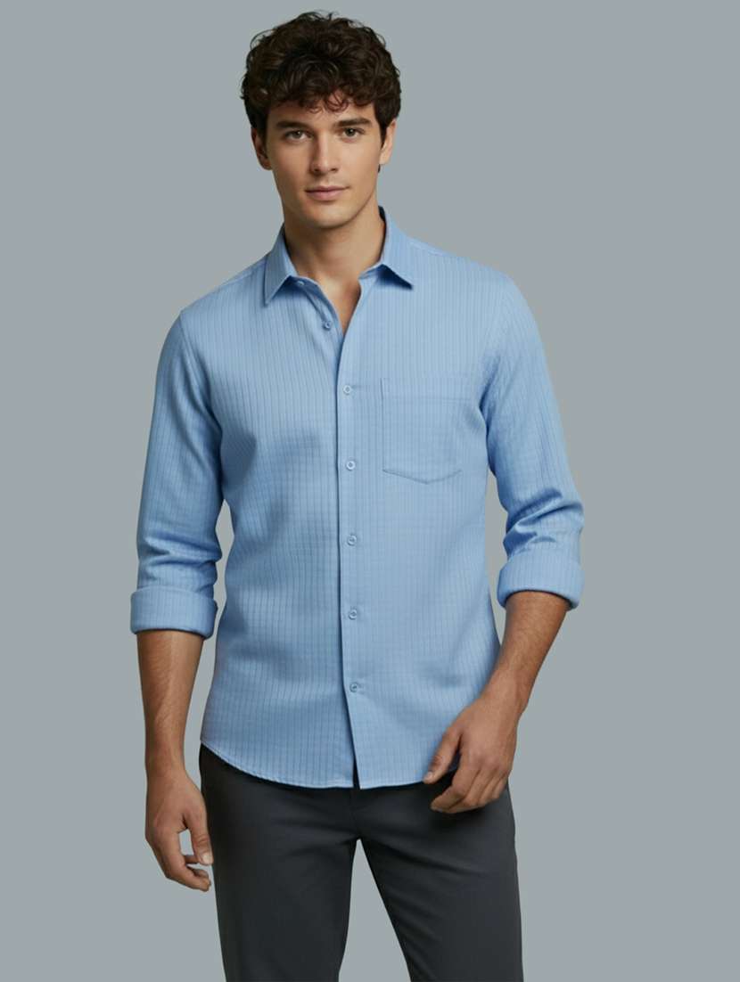 men striped long sleeve regular fit casual shirt - 22326949 -  Standard Image - 2