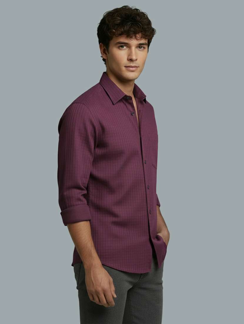 men striped long sleeve regular fit casual shirt - 22326956 -  Standard Image - 2
