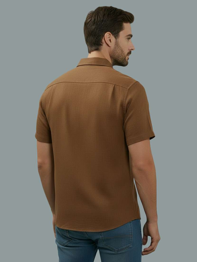 men solid short sleeve regular fit casual shirt - 22326979 -  Standard Image - 2