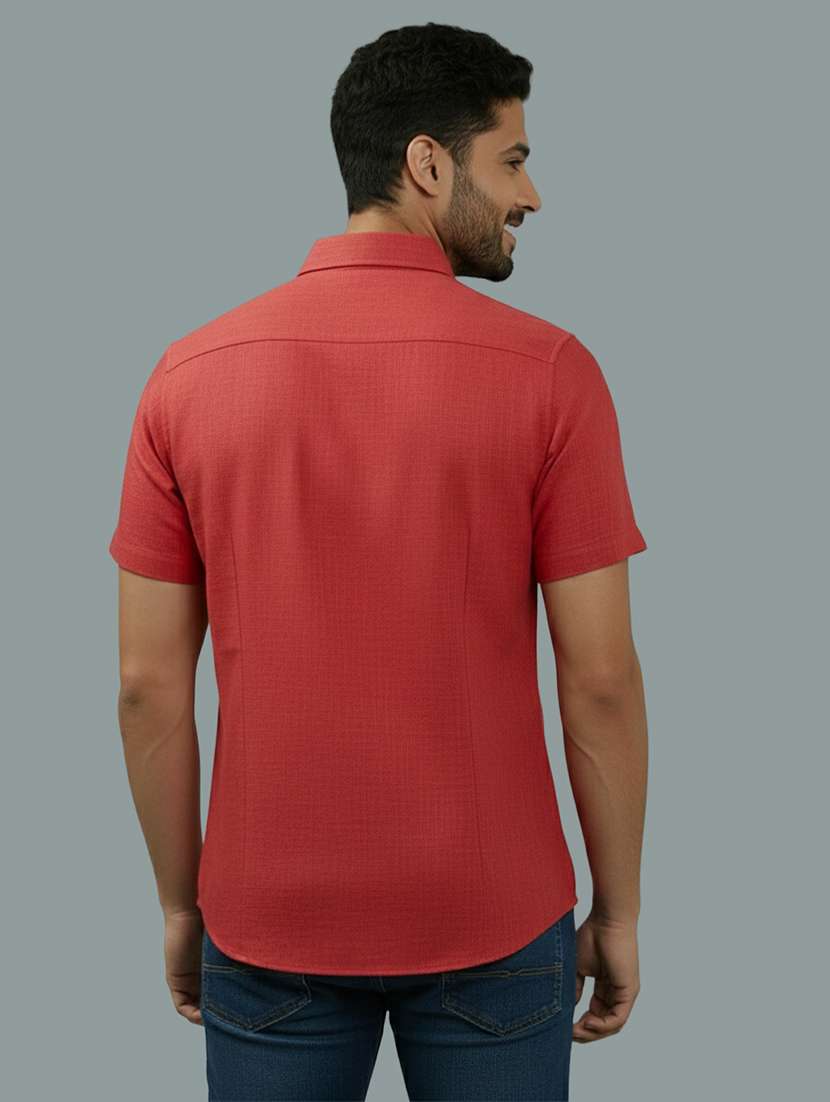 Men Solid Short Sleeve Regular Fit Casual Shirt - 22326986 -  Standard Image - 2