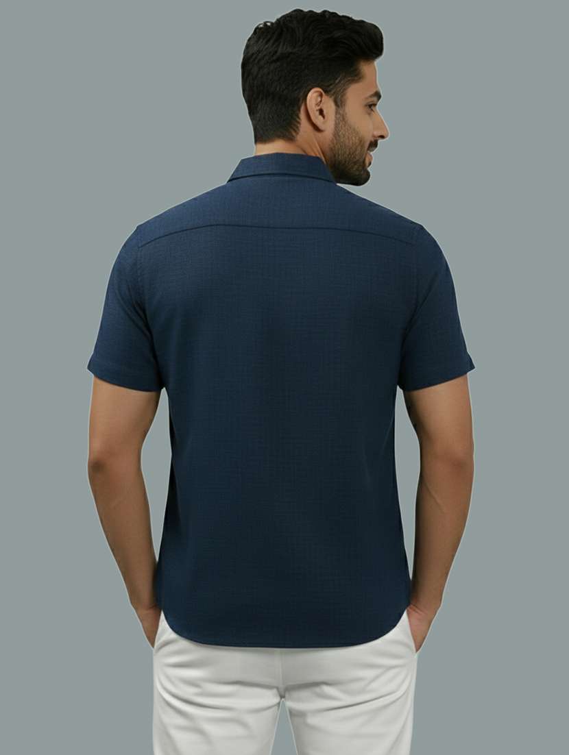 Men Solid Short Sleeve Regular Fit Casual Shirt - 22326991 -  Standard Image - 2