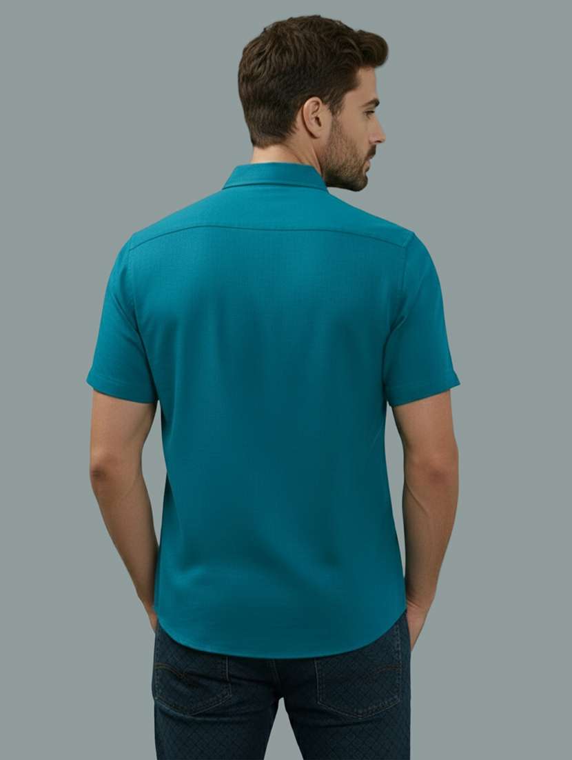 men solid short sleeve regular fit casual shirt - 22327004 -  Standard Image - 2