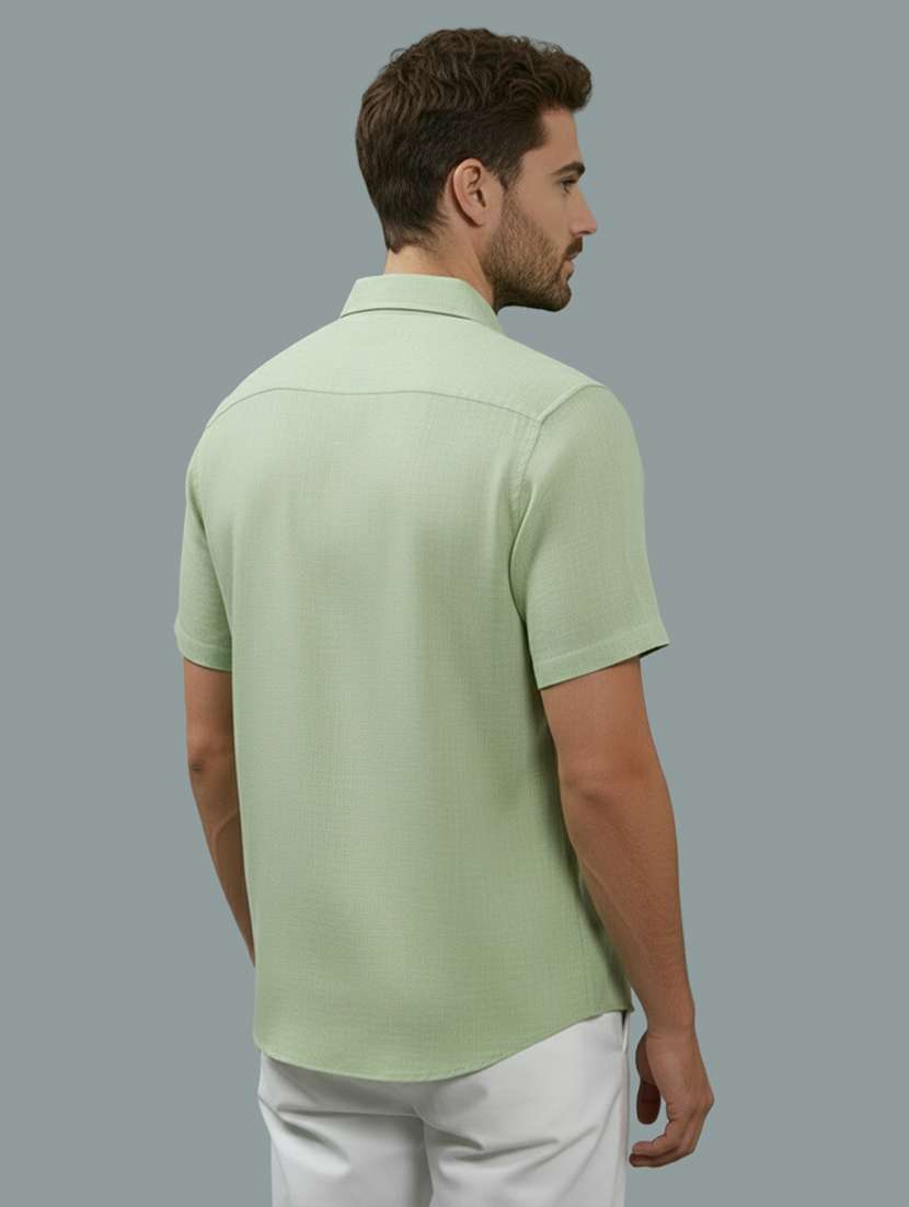 men solid short sleeve regular fit casual shirt - 22327015 -  Standard Image - 2