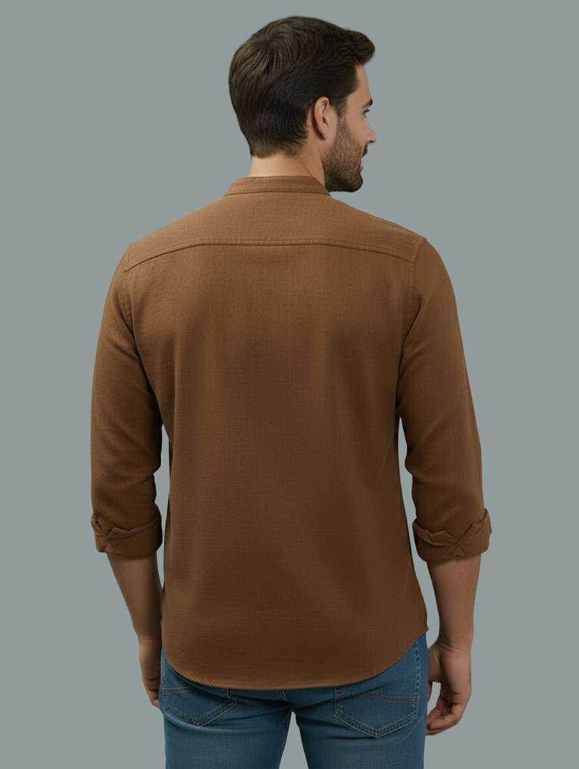 Men Solid Long Sleeve Regular Fit Casual Shirt - 22327079 -  Standard Image - 2