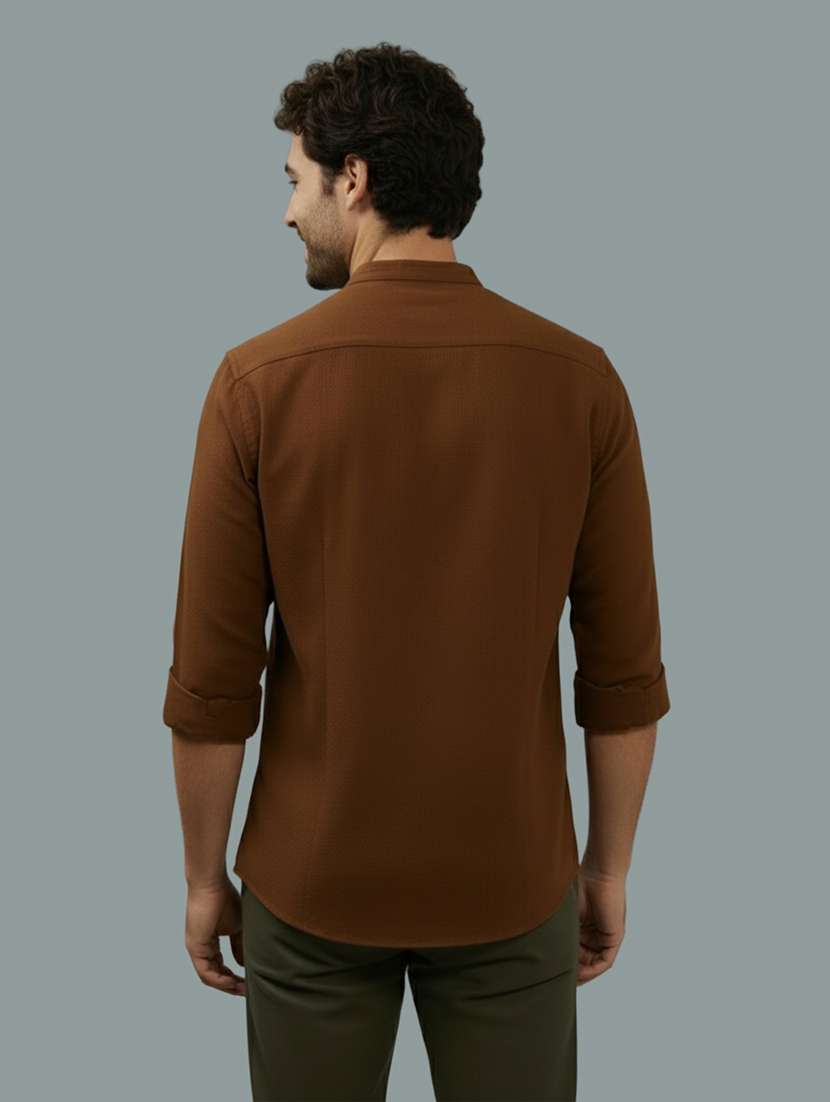 Men Solid Long Sleeve Regular Fit Casual Shirt - 22327110 -  Standard Image - 2