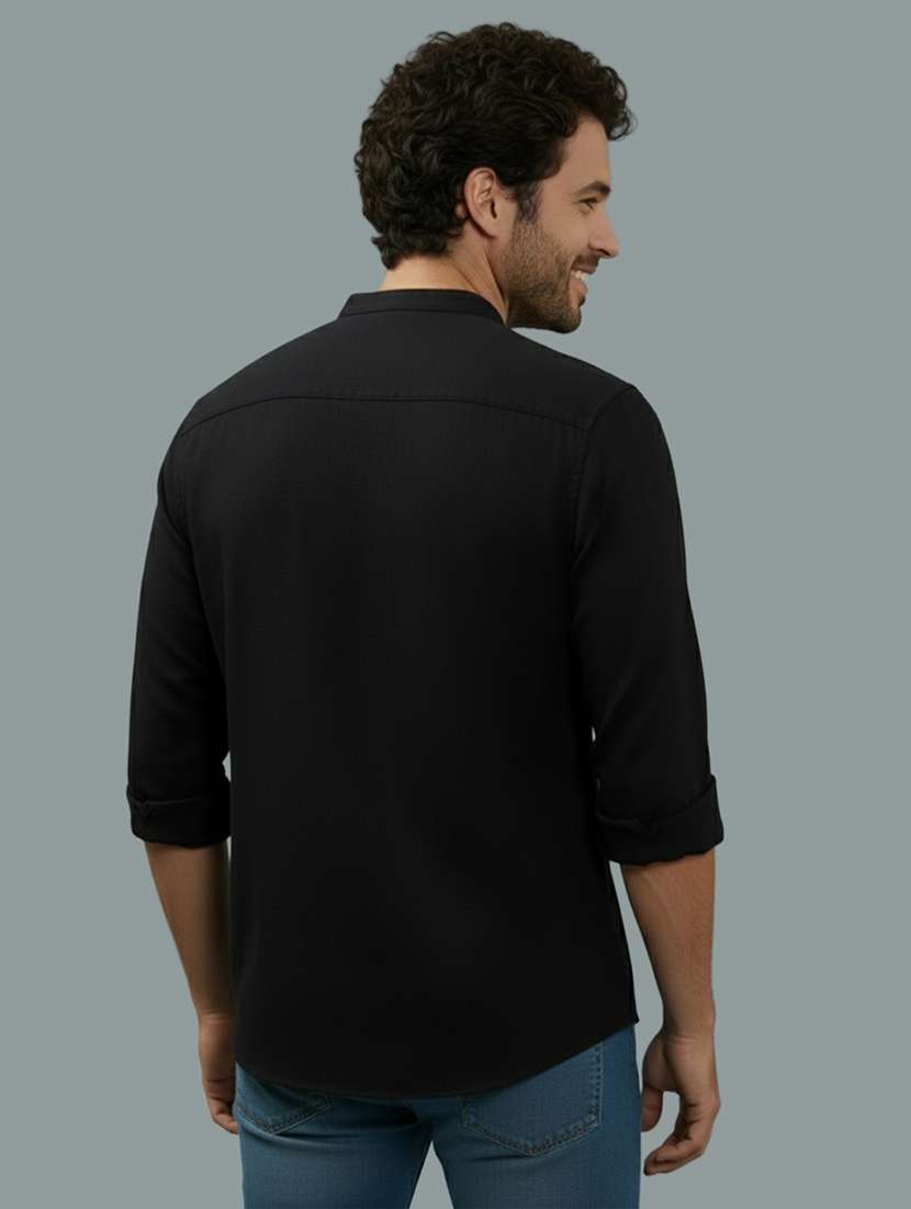 Men Solid Long Sleeve Regular Fit Casual Shirt - 22327111 -  Standard Image - 2