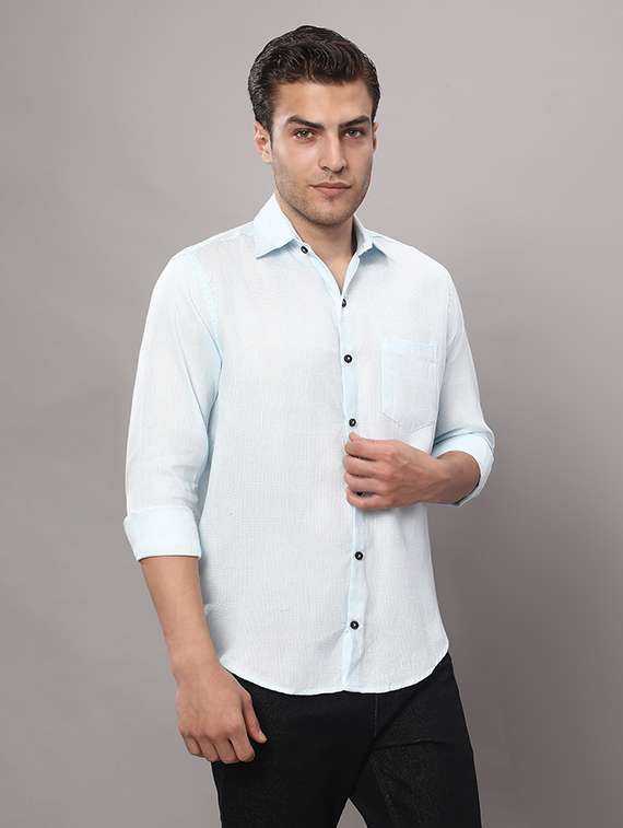 men solid long sleeve regular fit casual shirt