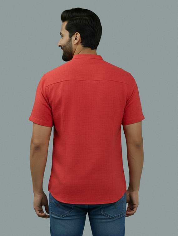 Men Solid Short Sleeve Regular Fit Casual Shirt - 22327126 -  Standard Image - 2