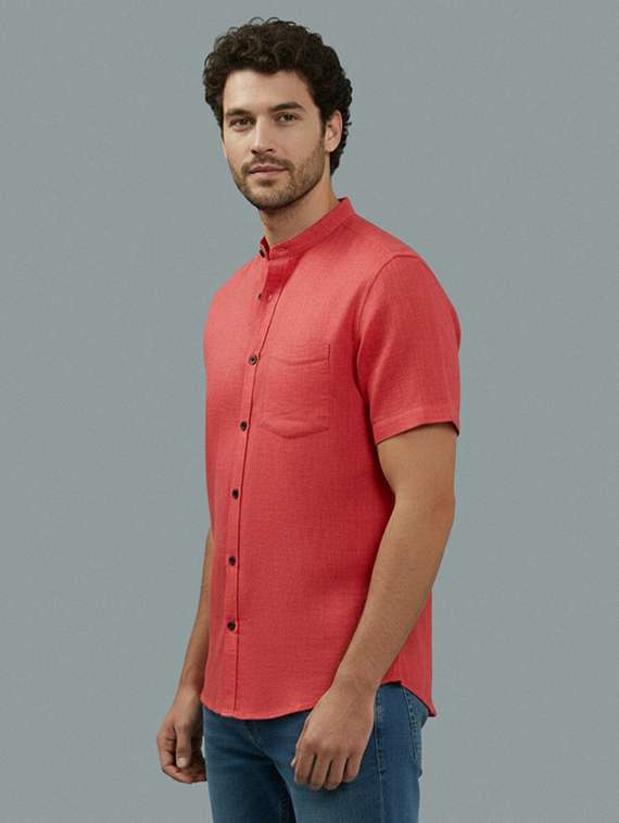 men solid short sleeve regular fit casual shirt - 22327142 -  Standard Image - 2