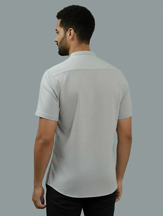Men Solid Short Sleeve Regular Fit Casual Shirt - 22327159 -  Standard Image - 2