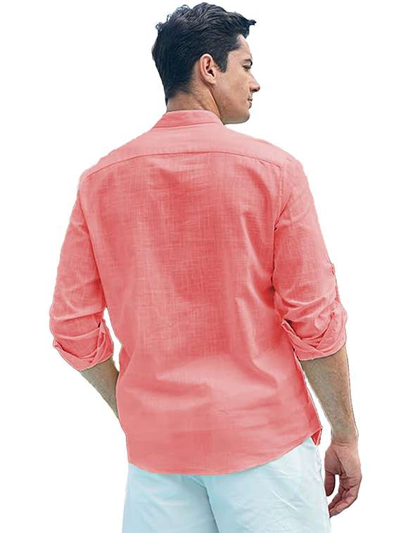 men solid mandarin neck short kurta - 22327172 -  Standard Image - 2