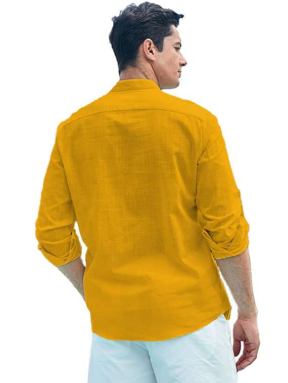 men solid mandarin neck short kurta - 22327177 -  Standard Image - 2