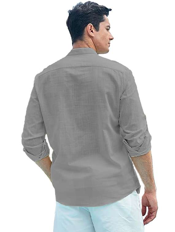 men solid mandarin neck short kurta - 22327180 -  Standard Image - 2