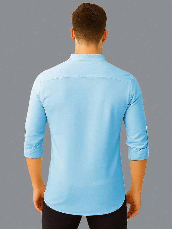 men solid long sleeve short kurta - 22327216 -  Standard Image - 2