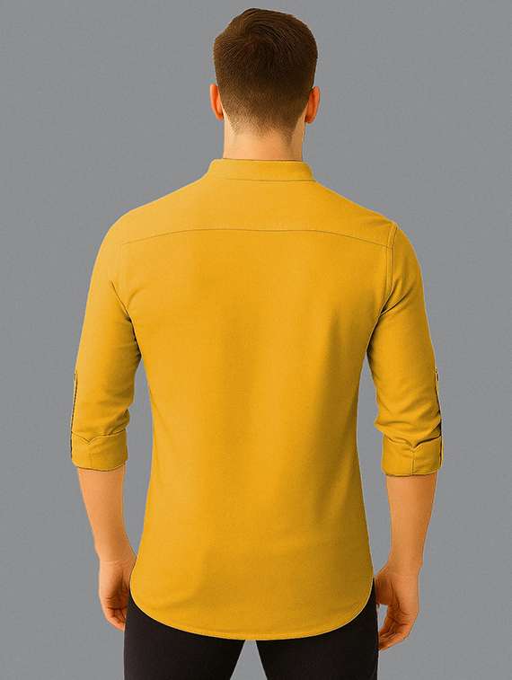 men solid long sleeve short kurta - 22327219 -  Standard Image - 2