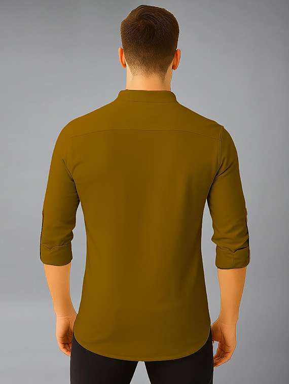 men solid mandarin neck short kurta - 22327322 -  Standard Image - 2