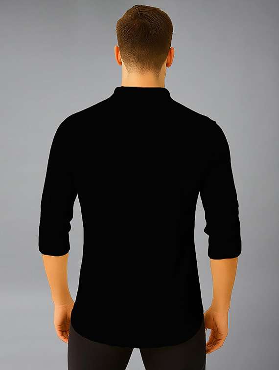 men solid mandarin neck short kurta - 22327324 -  Standard Image - 2