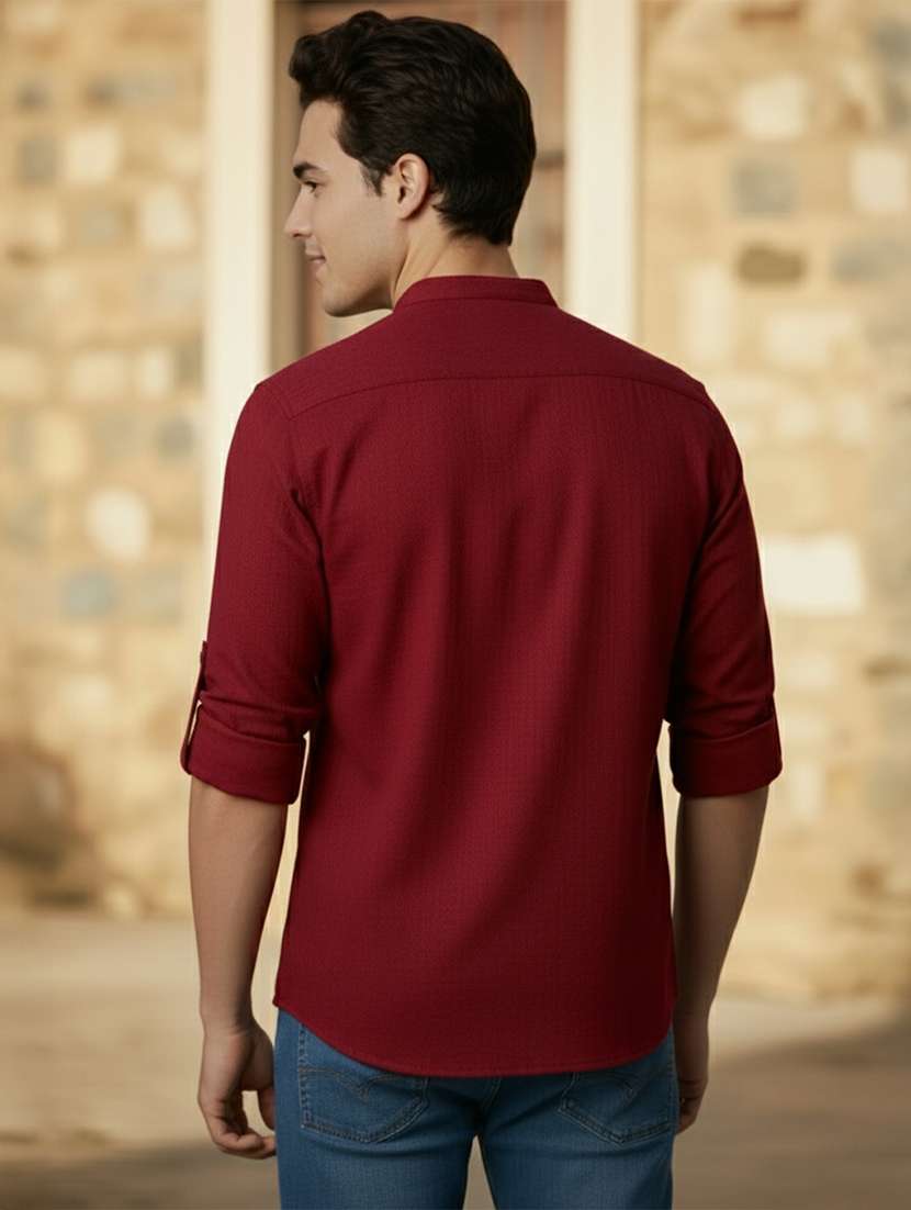 men solid mandarin neck short kurta - 22327537 -  Standard Image - 2