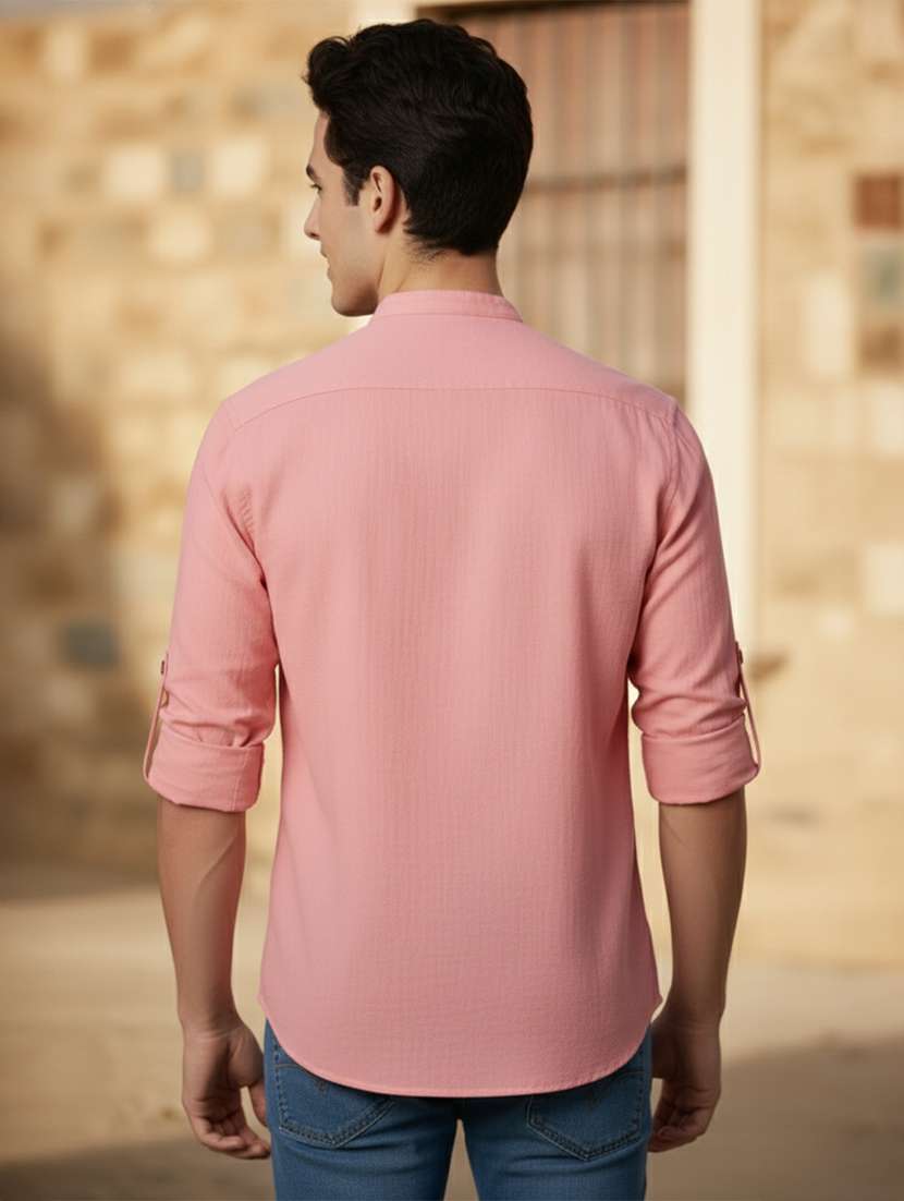 men solid mandarin neck short kurta - 22327539 -  Standard Image - 2