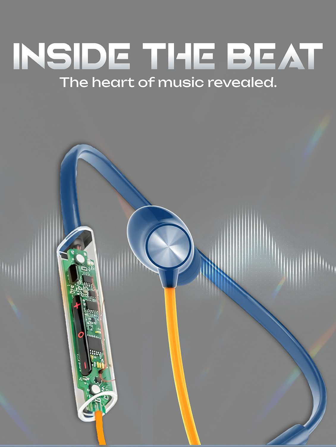 snapup musique bassx bluetooth wireless neckband (blue yellow) - 22327554 -  Standard Image - 7