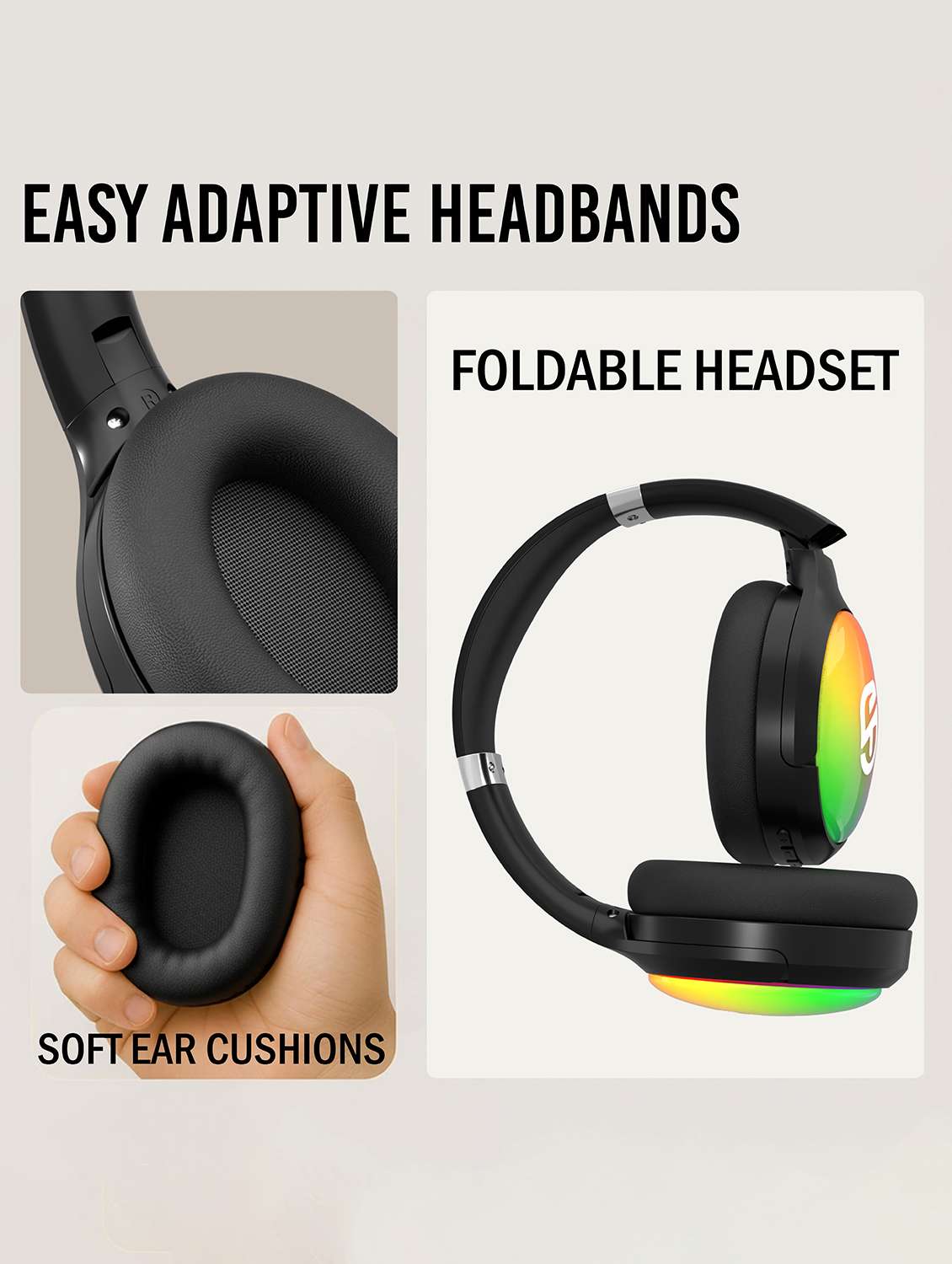 snapup snaphead glow over the head headphone (electric black) - 22327560 -  Standard Image - 2