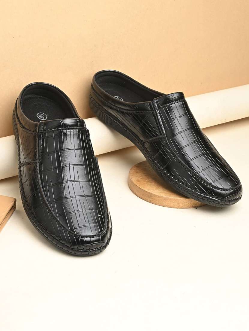 men black slip on formal shoes