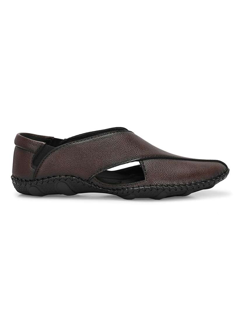 men brown slip on sandal - 22327579 -  Standard Image - 2