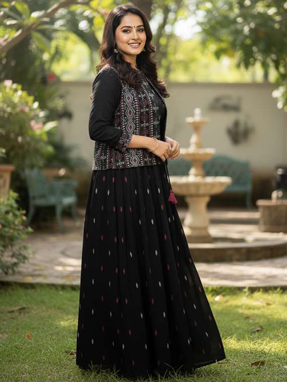women printed three quarter sleeve kurta - 22327591 -  Standard Image - 2