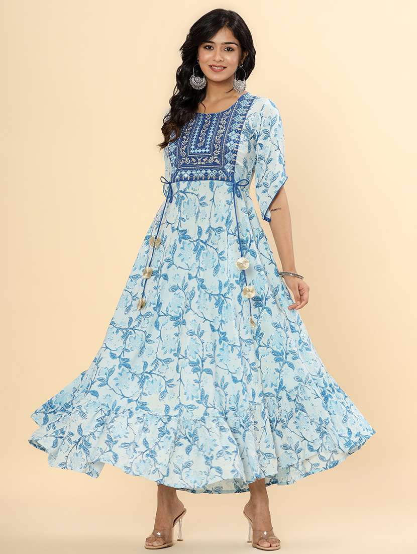 women printed round neck dress - 22327596 -  Standard Image - 2