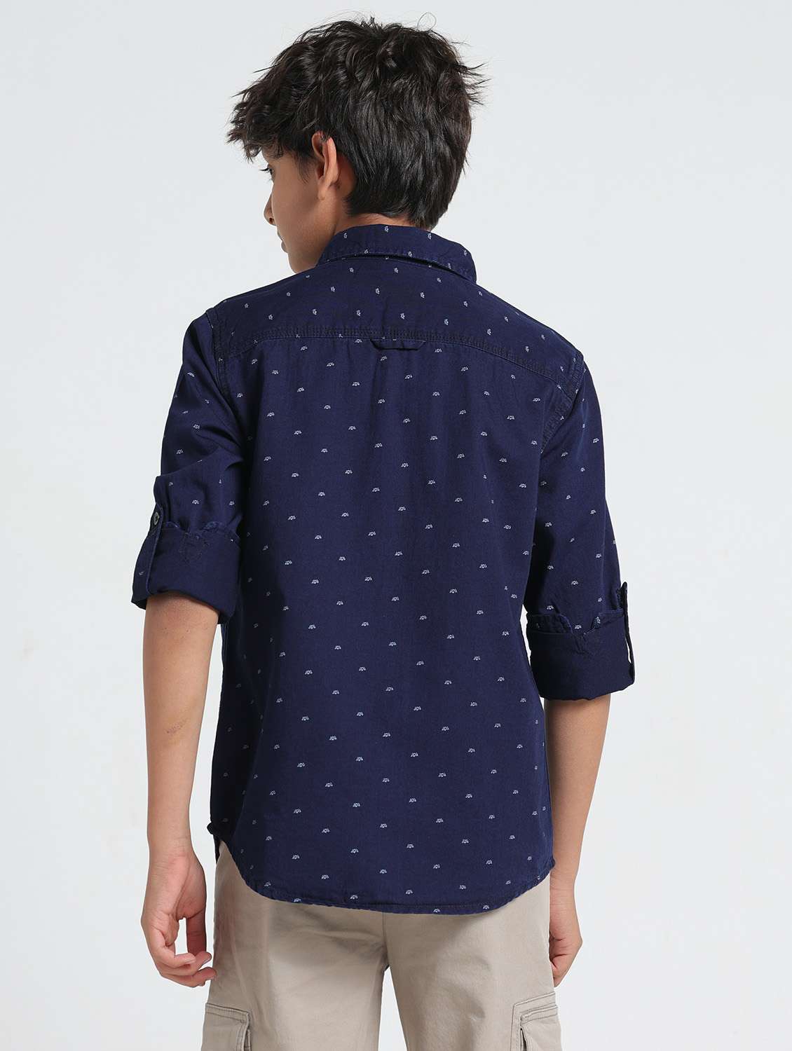 boys printed collared roll up sleeve shirt - 22327851 -  Standard Image - 2