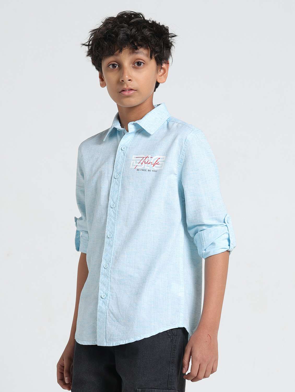 boys printed collared roll up sleeve shirt - 22327853 -  Standard Image - 2