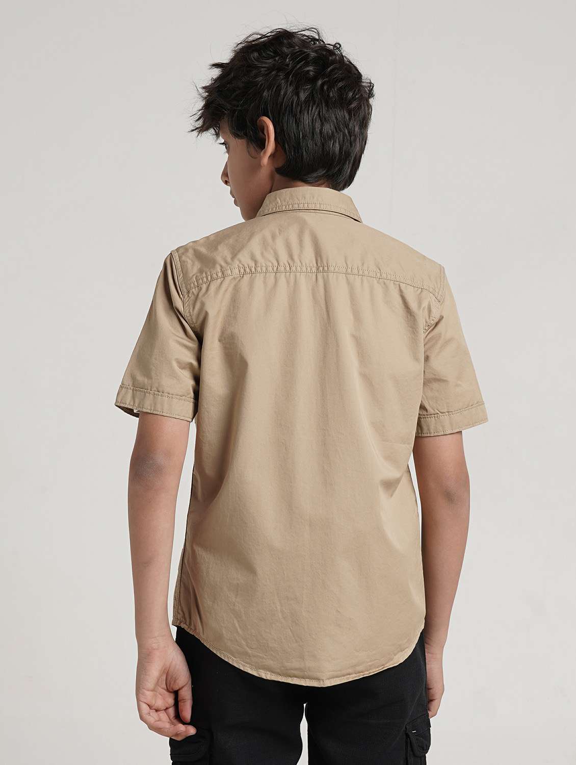 boys solid collared short sleeve shirt - 22327854 -  Standard Image - 2