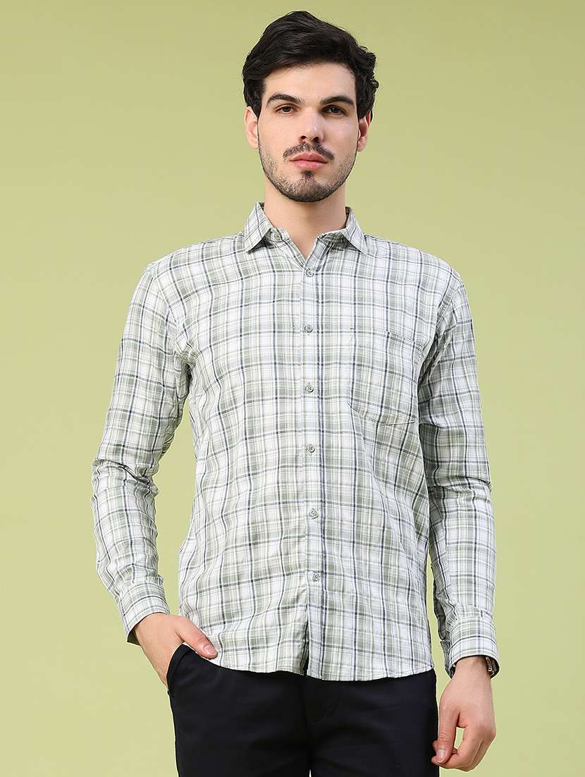 men checkered long sleeve slim fit casual shirt - 22327878 -  Standard Image - 2
