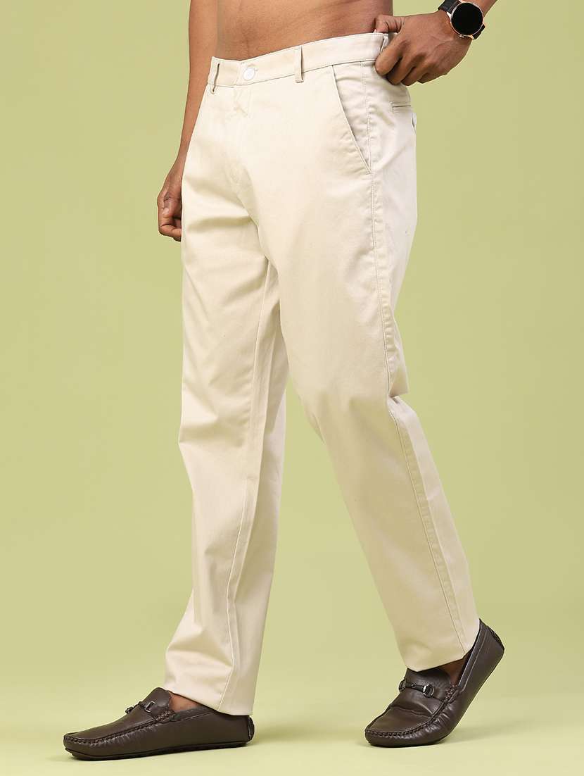men solid mid rise chinos casual trouser - 22327982 -  Standard Image - 2
