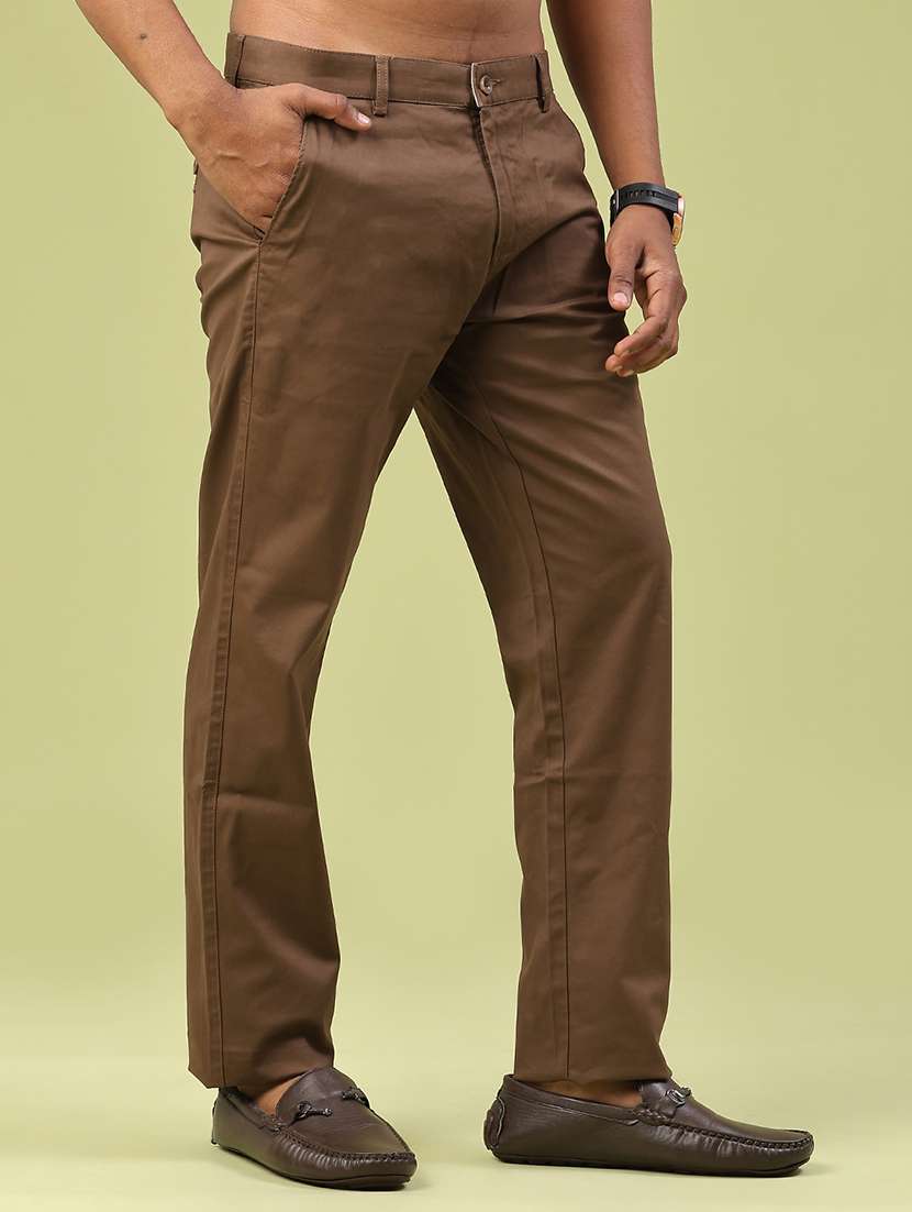 men solid mid rise chinos casual trouser - 22327984 -  Standard Image - 2
