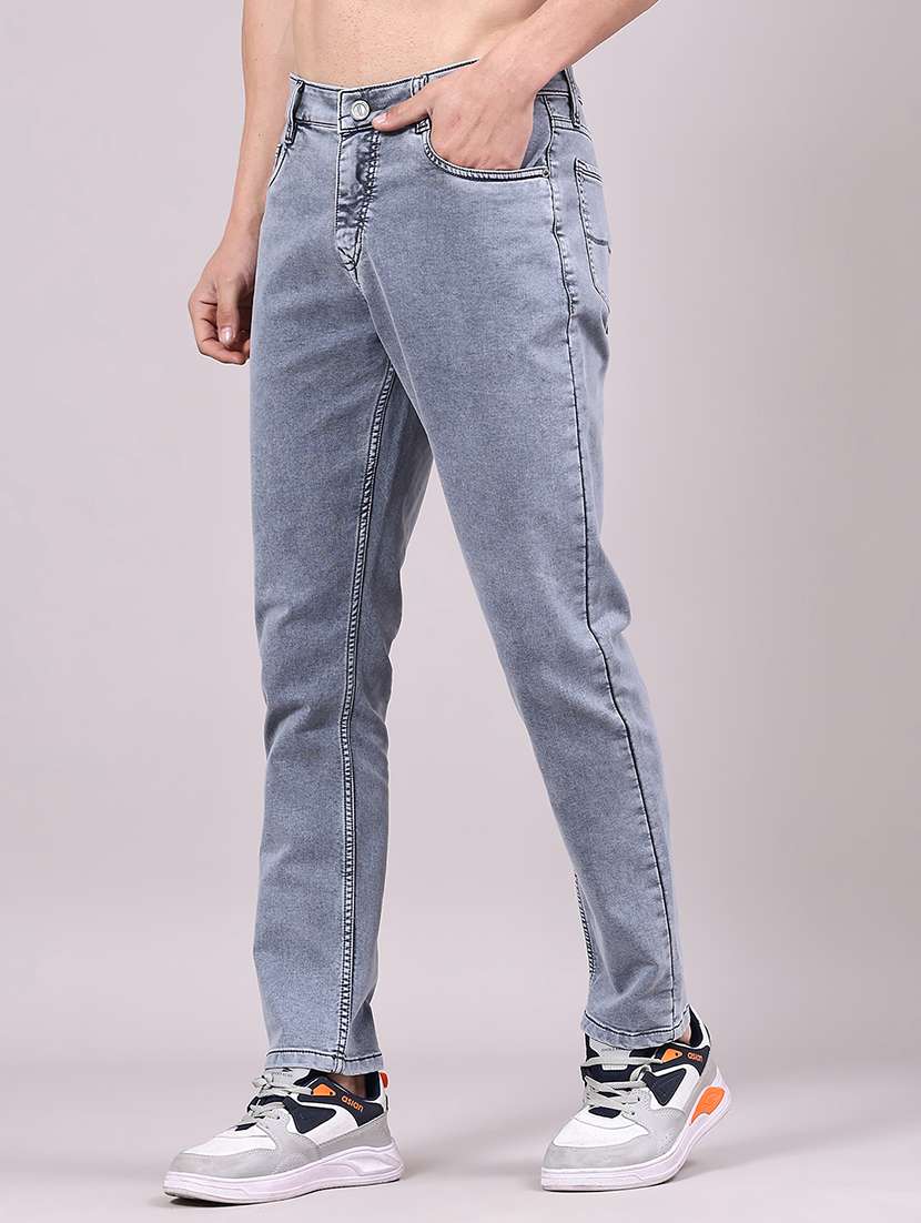 men plain mid rise full length jeans - 22328011 -  Standard Image - 2