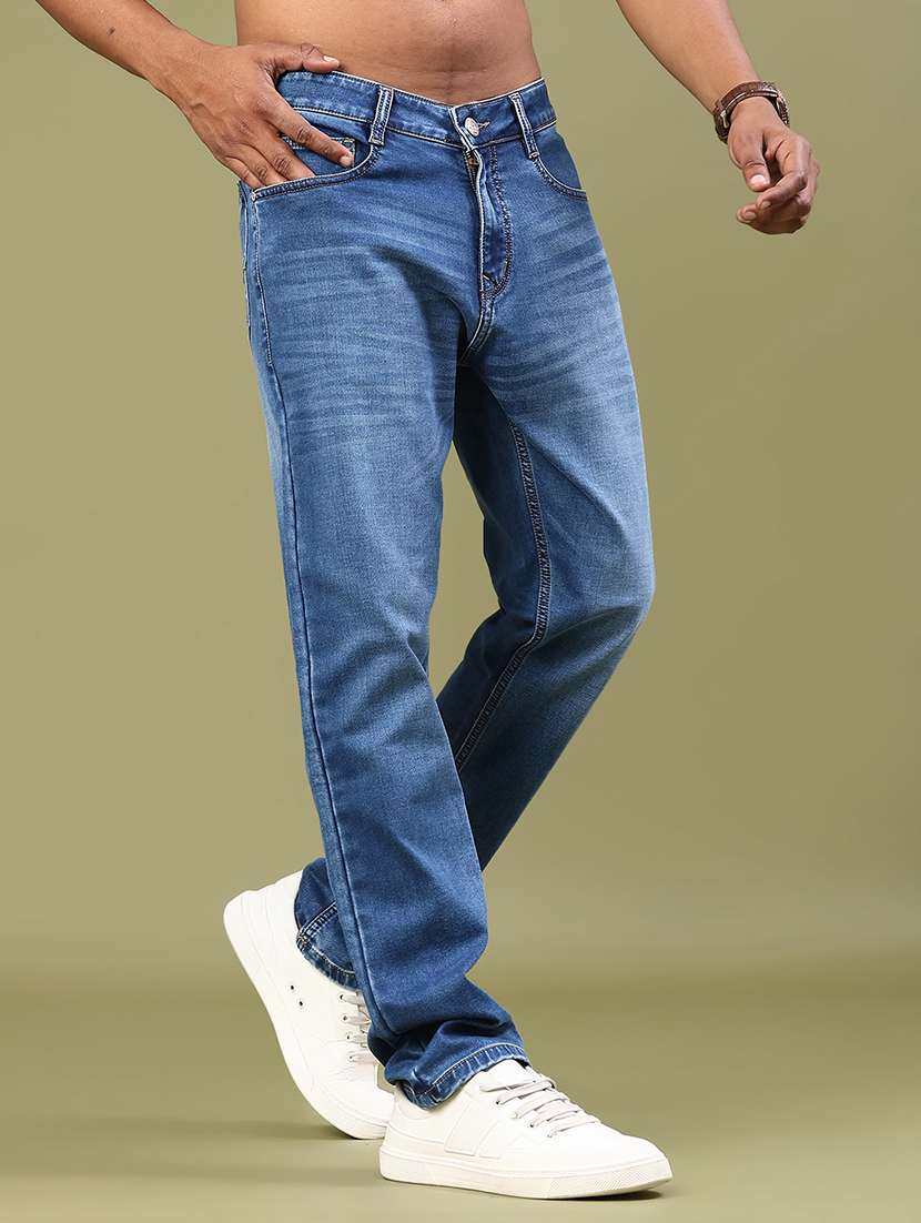 Men Washed Mid Rise Full Length Jeans - 22328014 -  Standard Image - 2