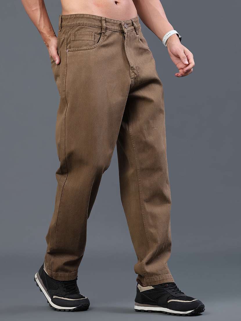 men solid mid rise baggy jeans - 22328034 -  Standard Image - 2