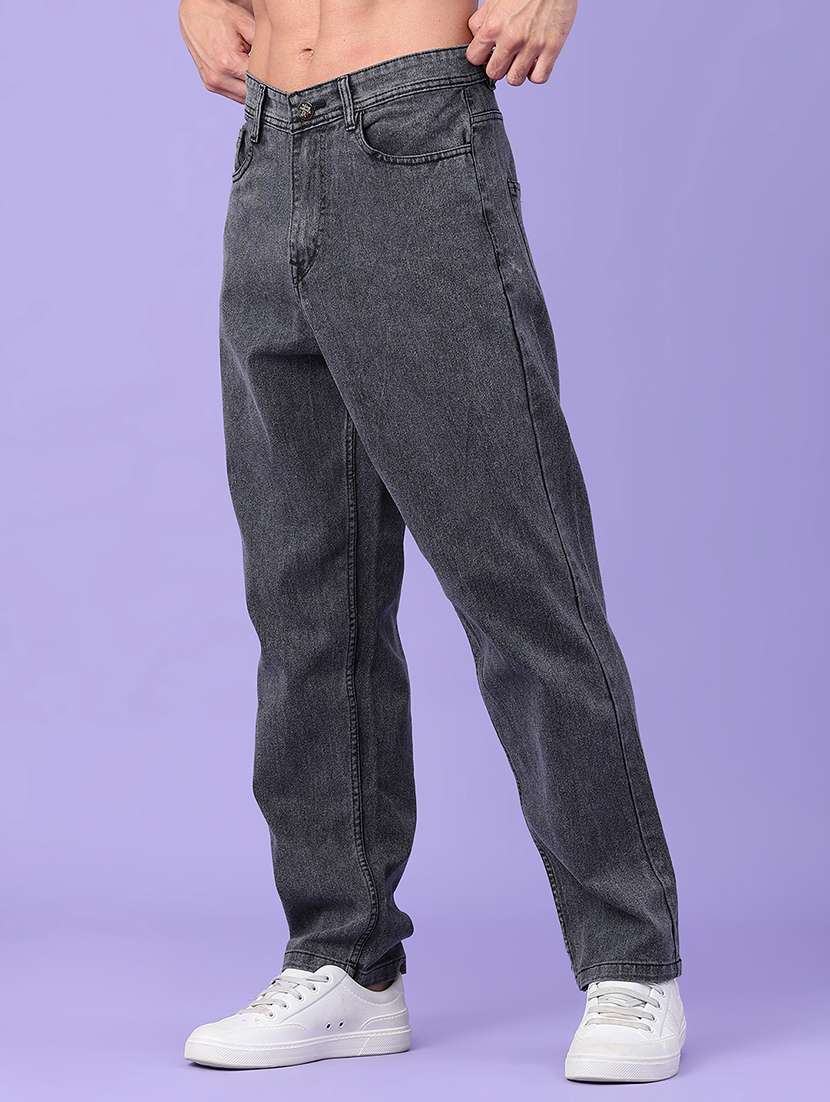 men plain mid rise full length relaxed fit jeans - 22328044 -  Standard Image - 2