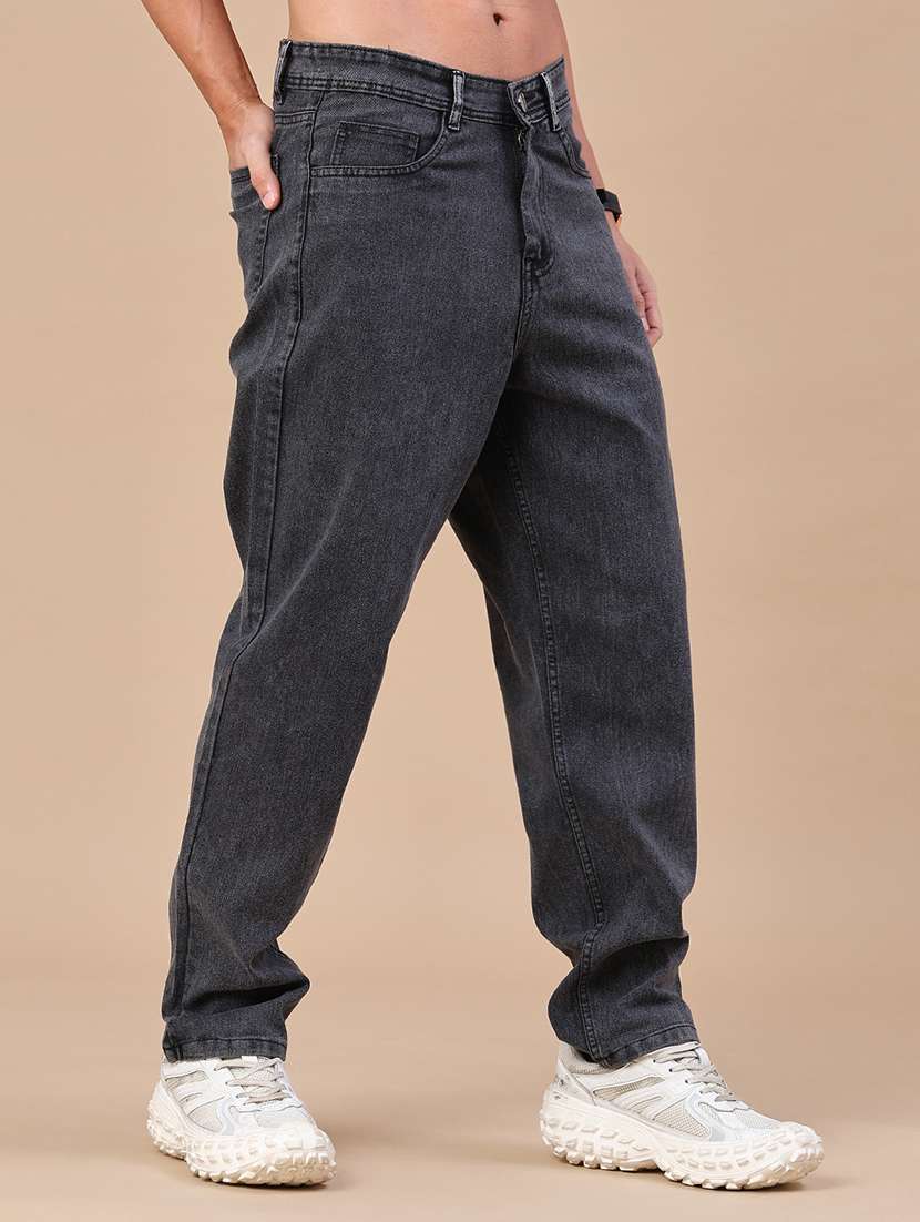 men plain mid rise full length relaxed fit jeans - 22328045 -  Standard Image - 2