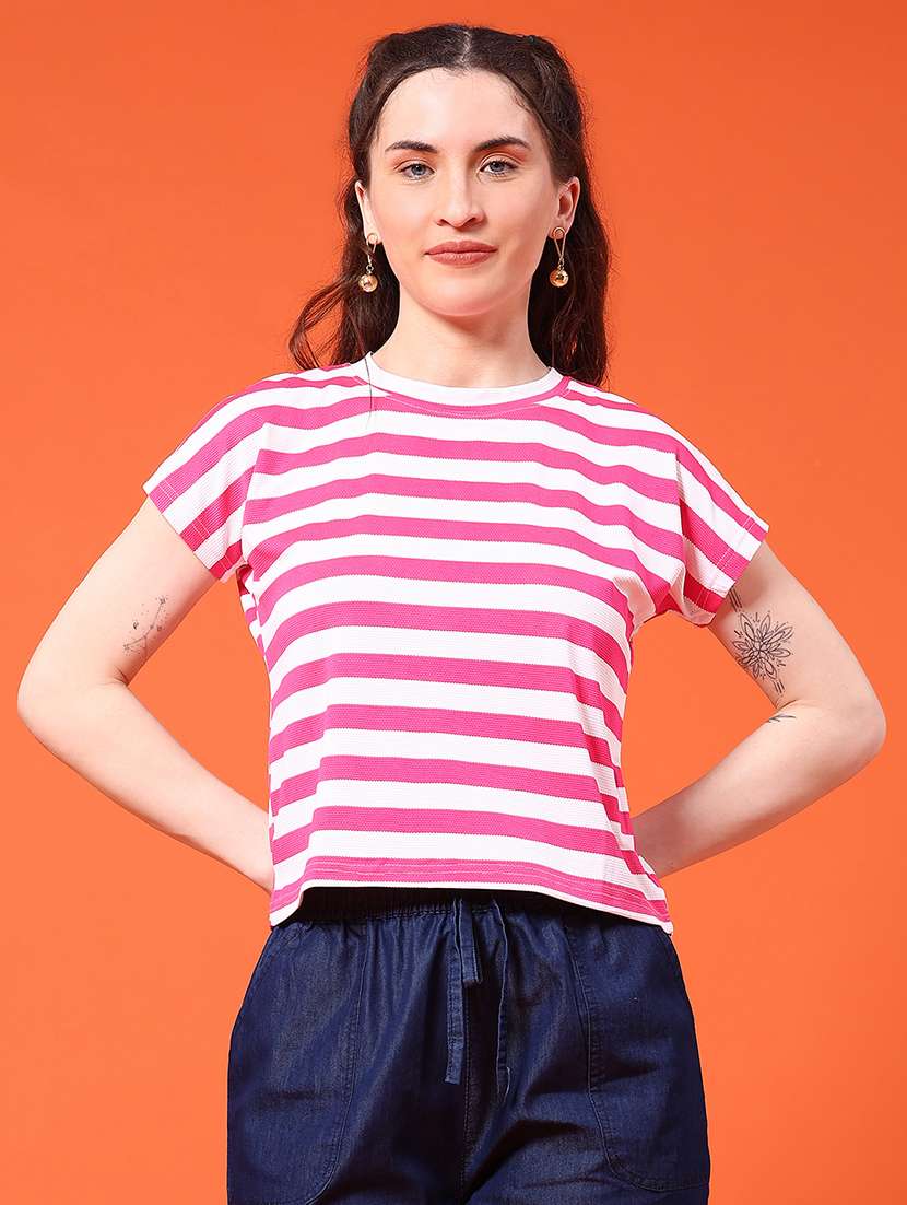 women striped short sleeve t-shirt
