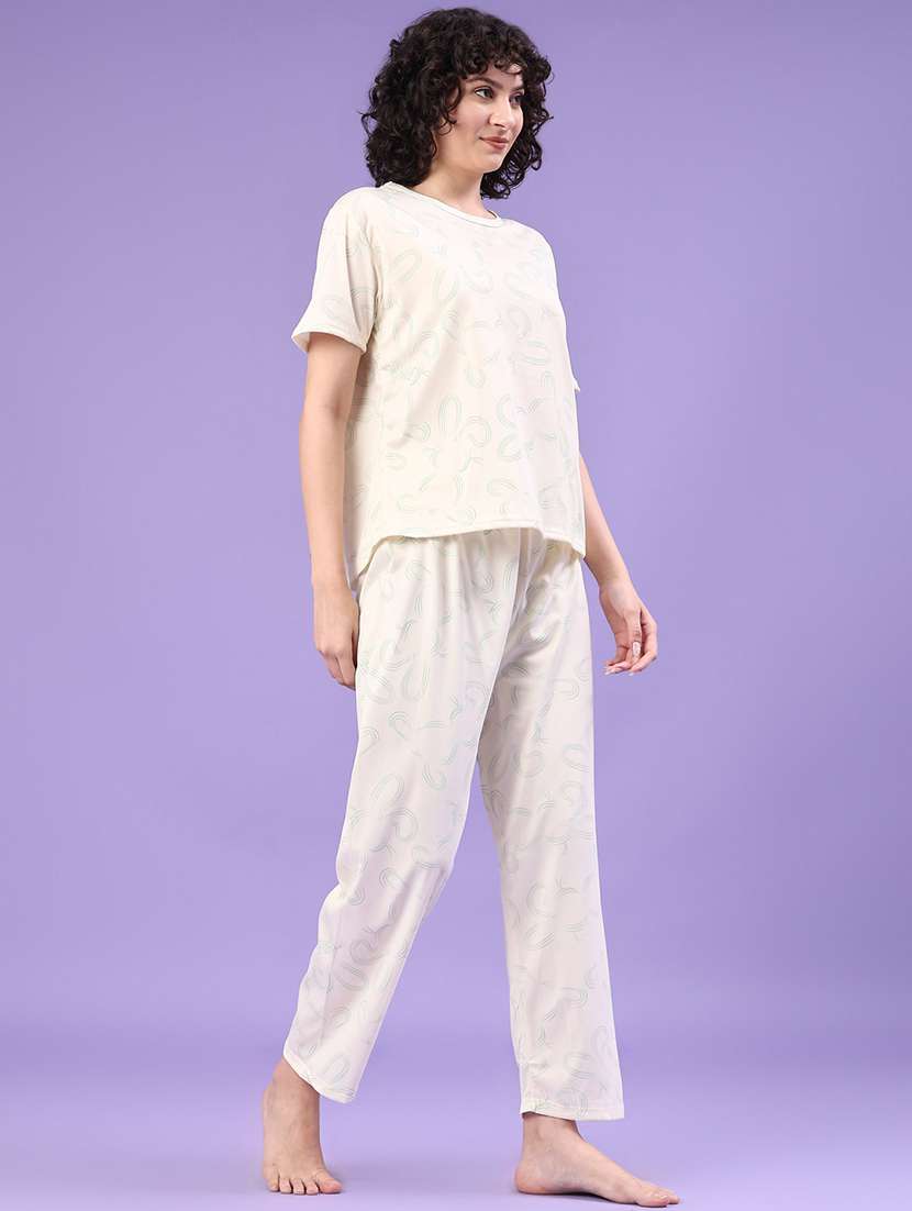 women printed short sleeve pyjama set nightwear - 22328279 -  Standard Image - 2