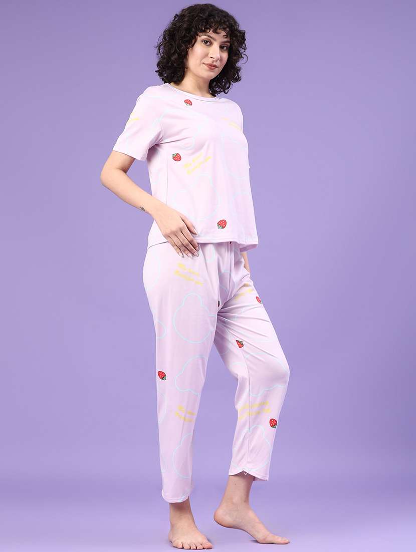 women printed short sleeve pyjama set nightwear - 22328280 -  Standard Image - 2