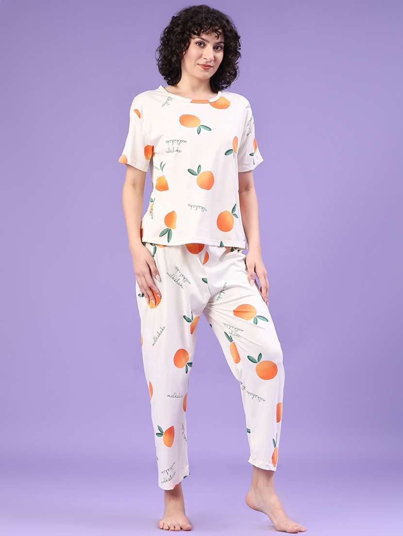 women printed short sleeve pyjama set nightwear - 22328284 -  Standard Image - 2
